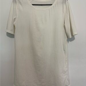 Lululemon Womens White Relaxed Fit Shirt Short Sleeve Breathable (Chest-34'')